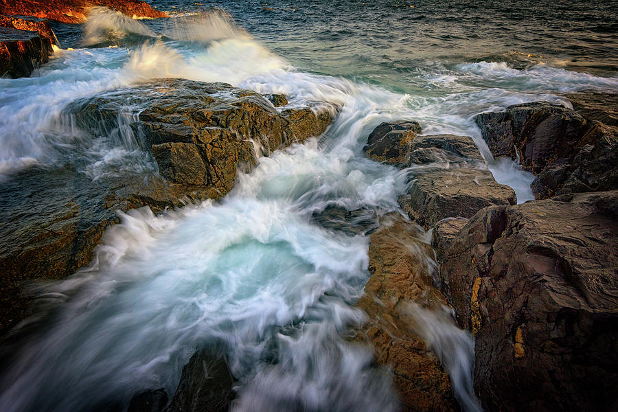 Acadia National Park Photograph - Cascading Tide at Schoodic Point by Rick Berk