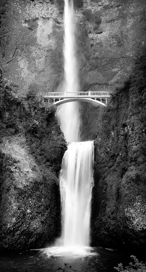 Cascading Waterfall BW Photograph by Athena Mckinzie