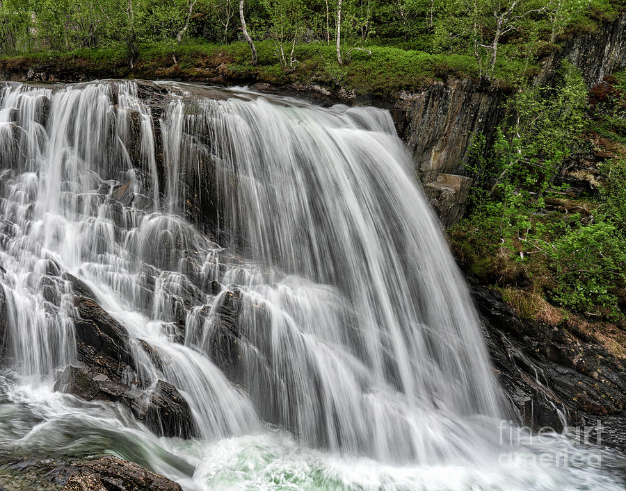 Cascading waterfall Photograph by Izet Kapetanovic