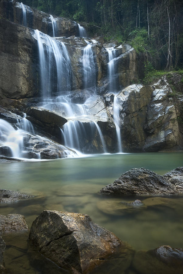 Cascading Waterfalls Photograph by Ng Hock How