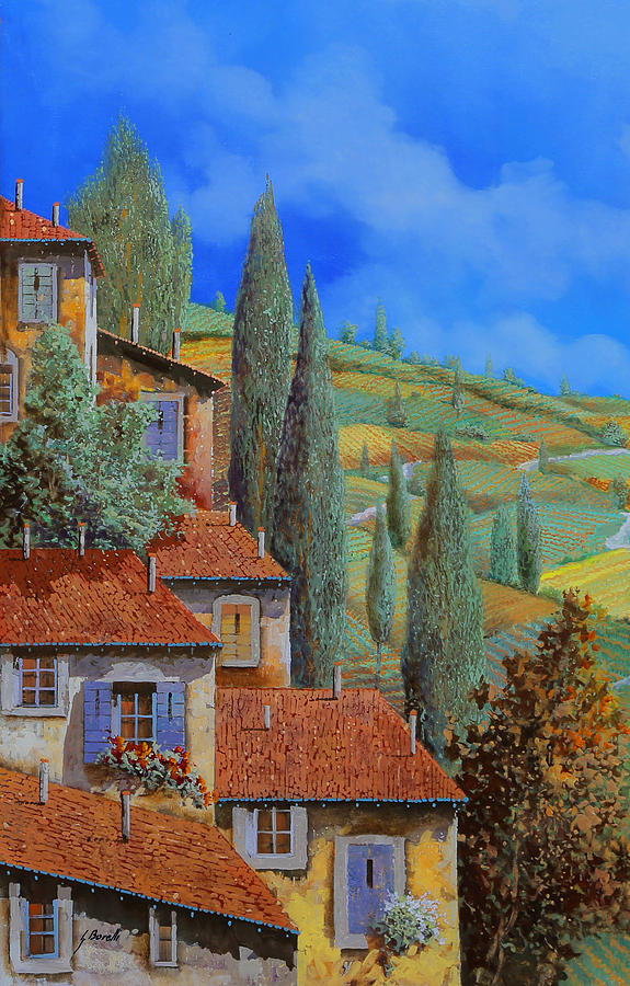 Italian Villages Painting - Case Appoggiate by Guido Borelli
