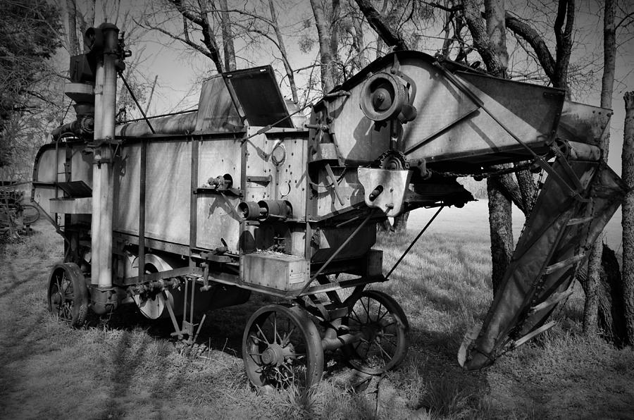 Case Threshing Machine-BW Photograph by Dennis Nelson - Fine Art America