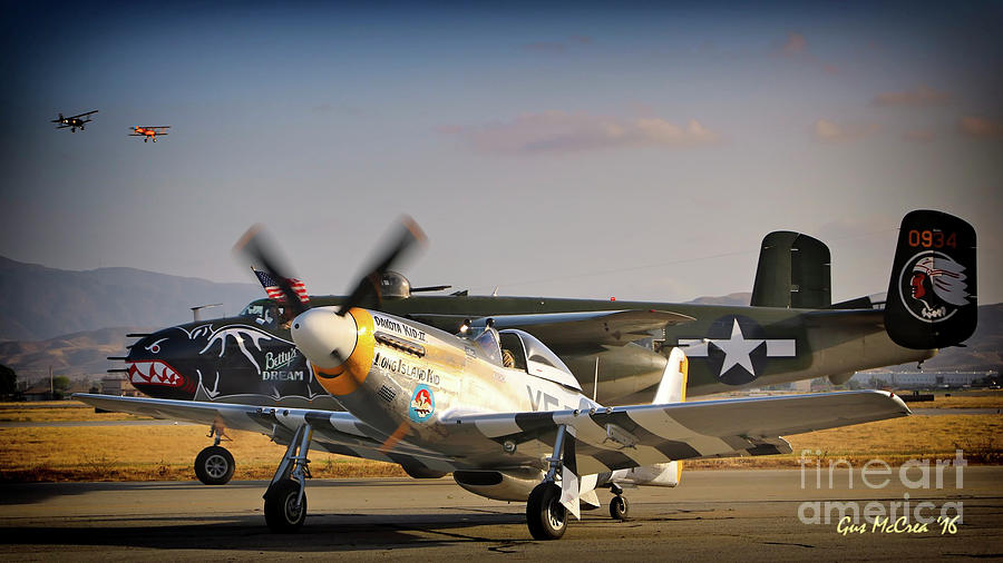 Casey Odegaard and P-51D Dakota KId  2016 Planes of Fame Airshow  Photograph by Gus McCrea