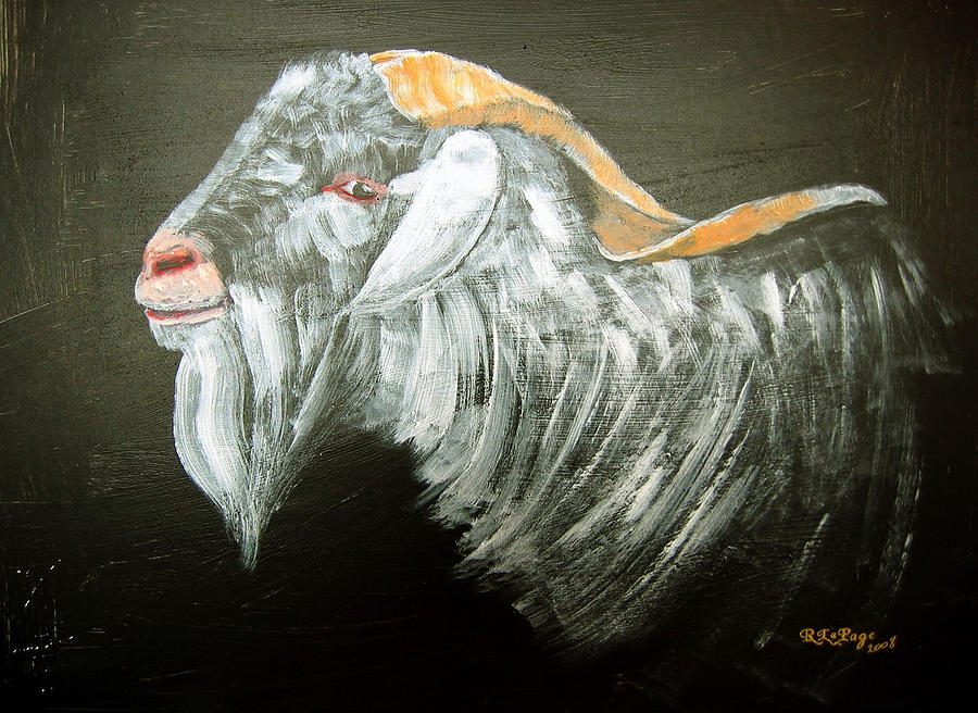 Goat Painting - Cashmere Goat by Richard Le Page