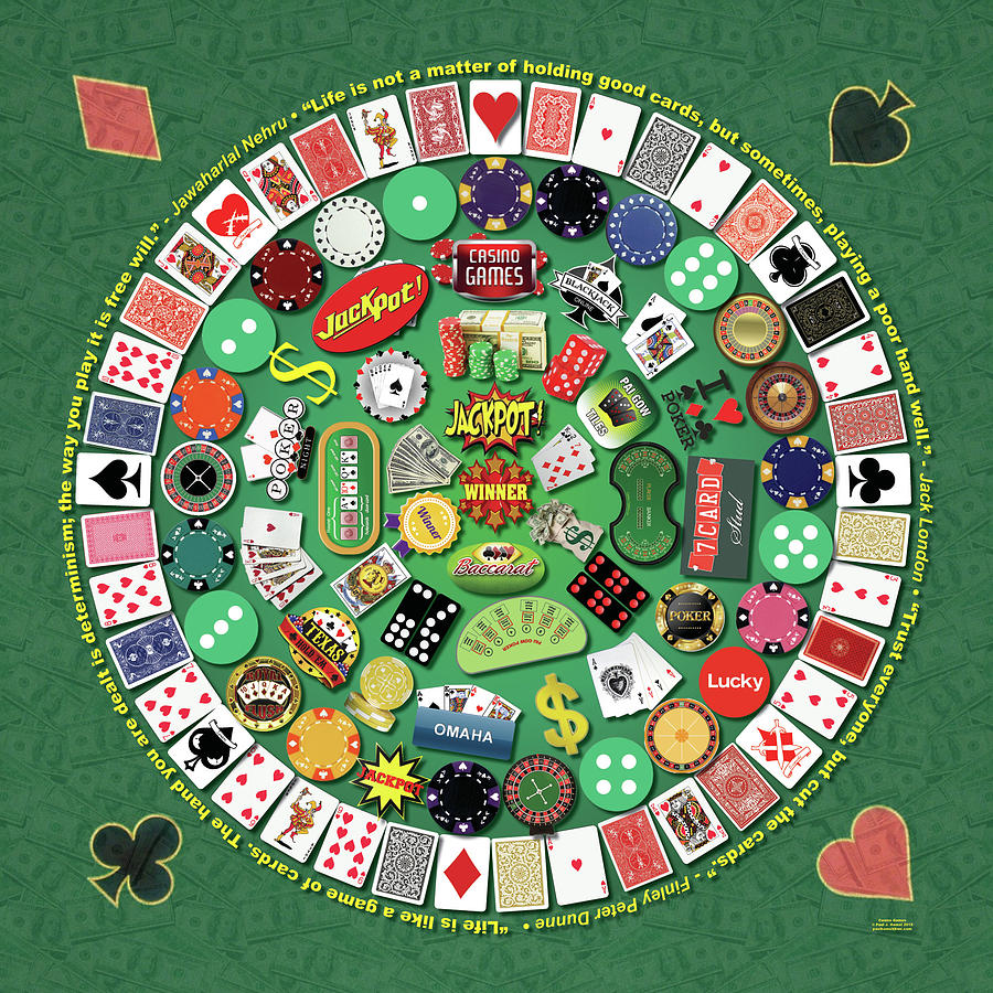 Casino Games Mandala Digital Art by Paul Hamel