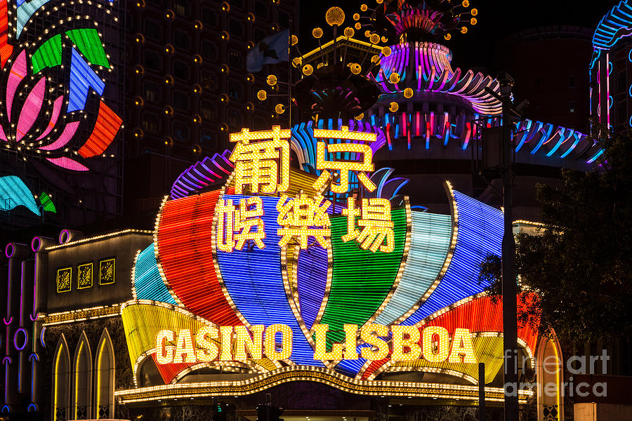 Casino Lisboa bright lights Photograph by Didier Marti