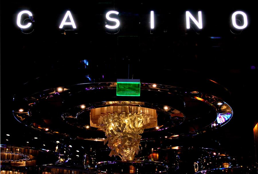 Las Vegas Photograph - Casino Sign - Black by Matt Quest