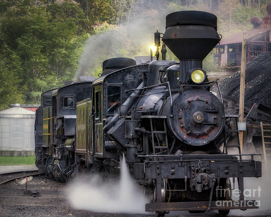 Cass Railroad Steam Engine Photograph