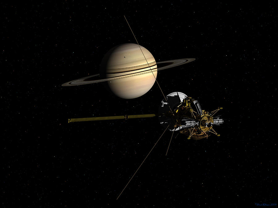 Cassini closing in on Saturn Digital Art by David Robinson