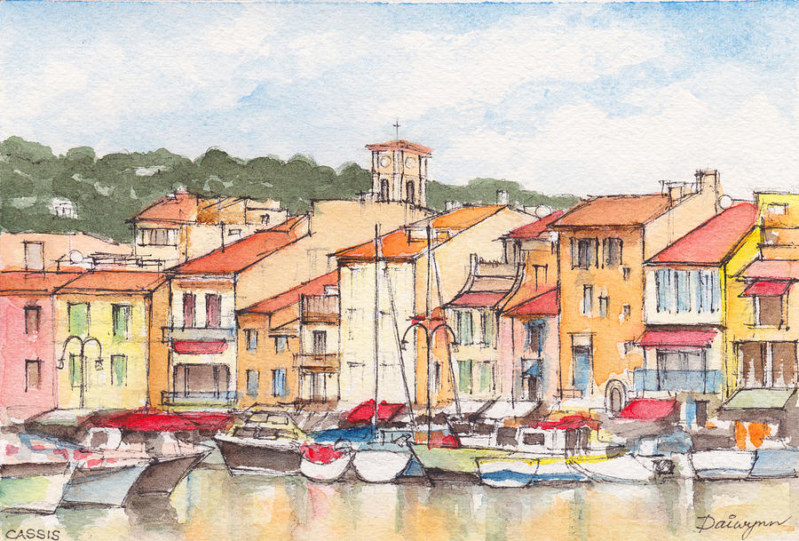 Cassis Aquarelle France Painting by Dai Wynn