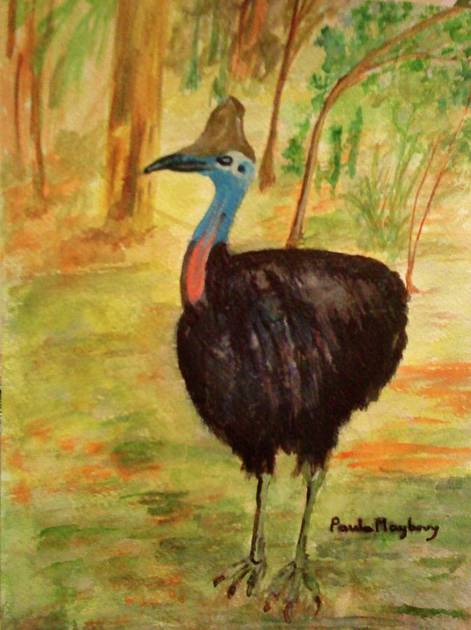 Cassowary Bird Painting by Paula Maybery