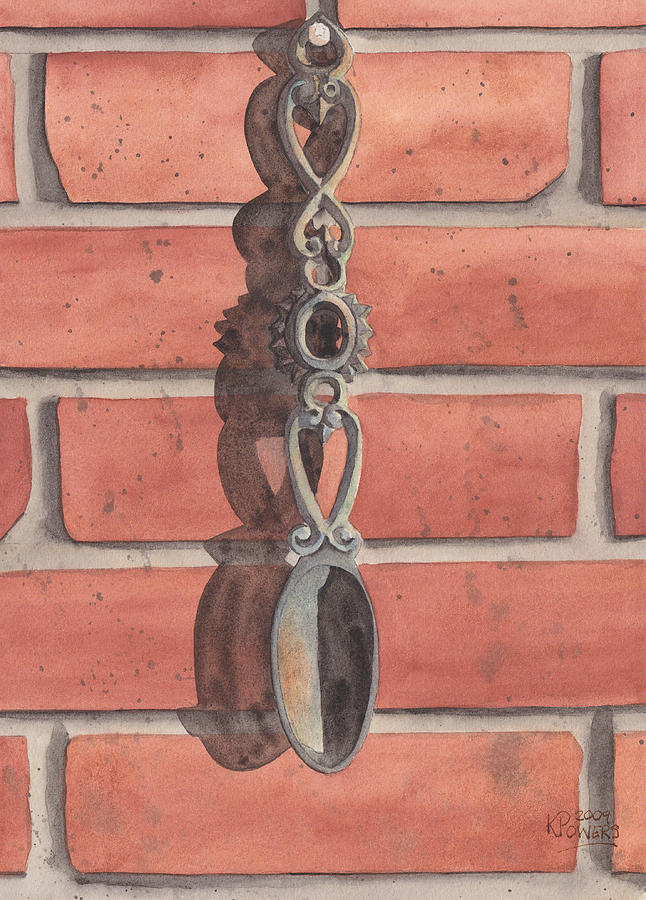 Cast Iron Welsh Love Spoon Two Painting by Ken Powers