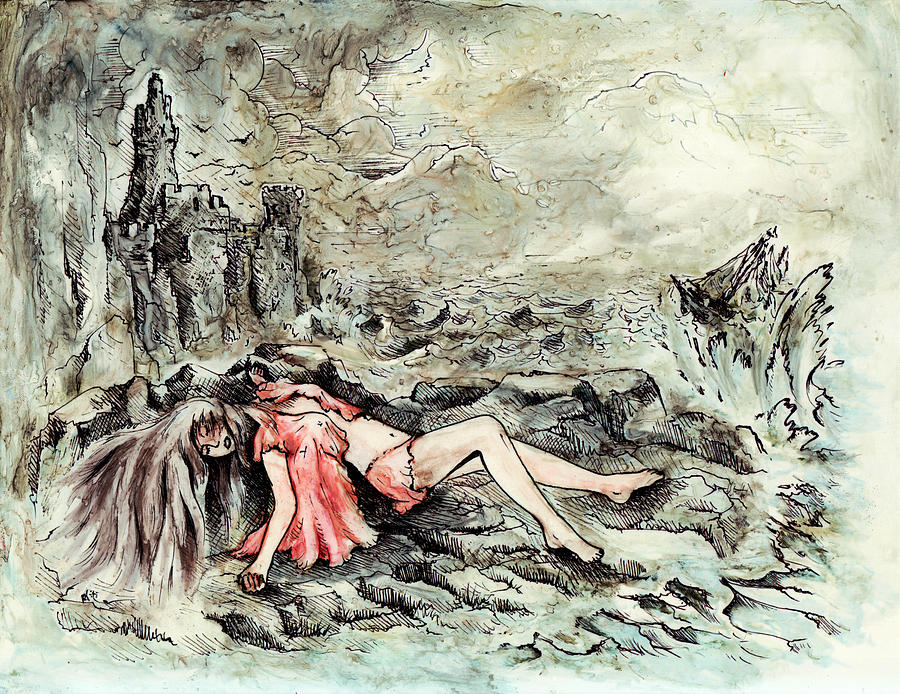 Figure Drawing - Castaway by William Russell Nowicki Figure Drawing - Castaway by William Russell Nowicki