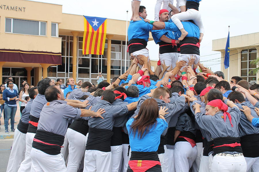 Casteller Catalan Human Tower Spain Photograph by Jane Linders