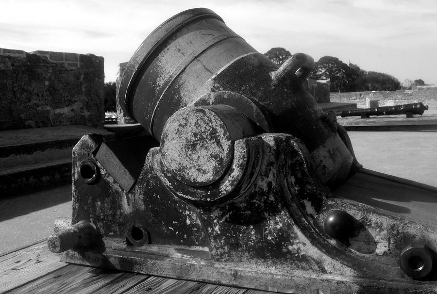 Black And White Photograph - Castillo cannon by David Lee Thompson