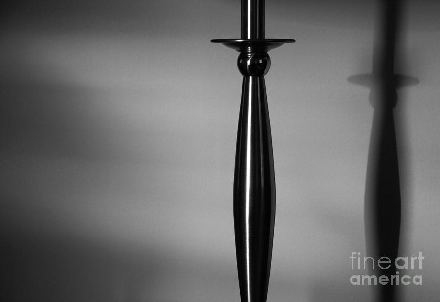 Lamp Photograph - Casting Shadows - bw by Linda Shafer