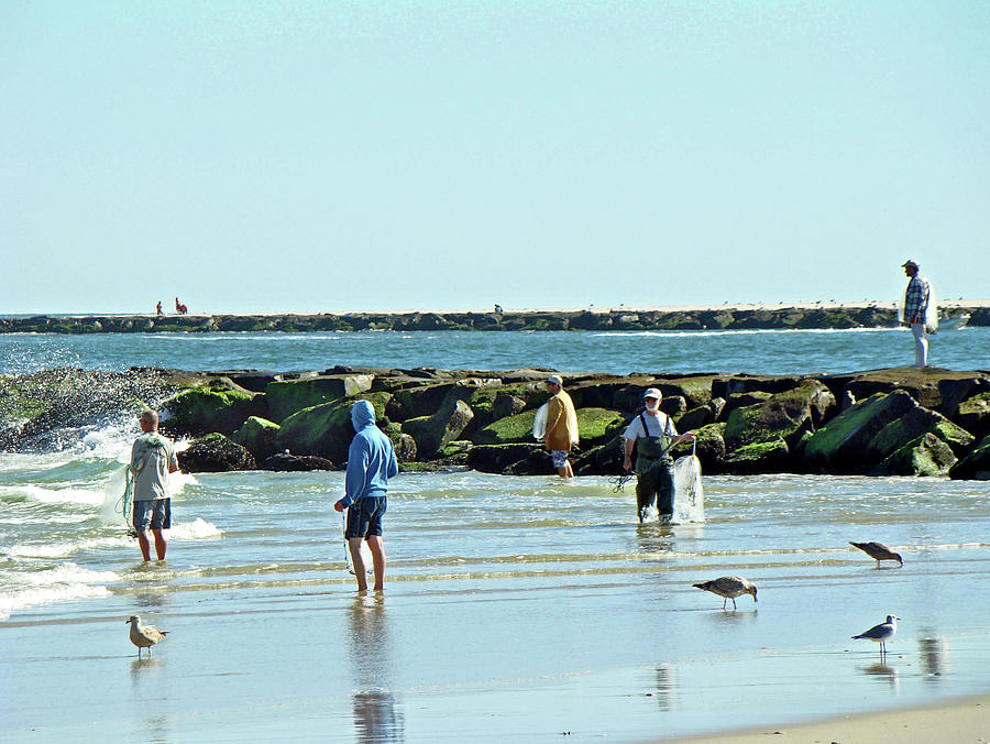 Casting Their Nets For Bait Fish Island Beach State Park New Jersey Photograph