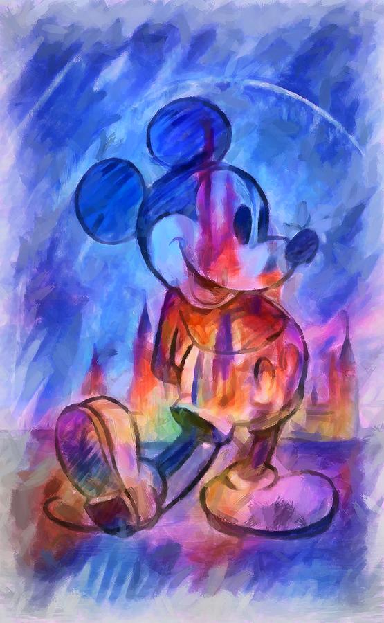 Castle and Mickey Mouse Digital Art by Caito Junqueira