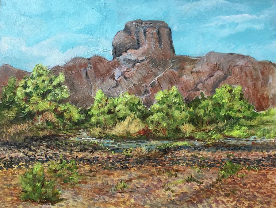 Castle Dome Flash Flood Painting by Charme Curtin