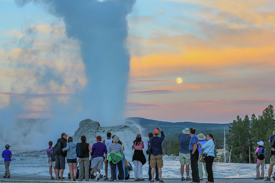 Castle Geyser at Sunset Photograph by Kevin Craft