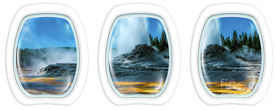 Castle Geyser Portholes Photograph by Benny Marty