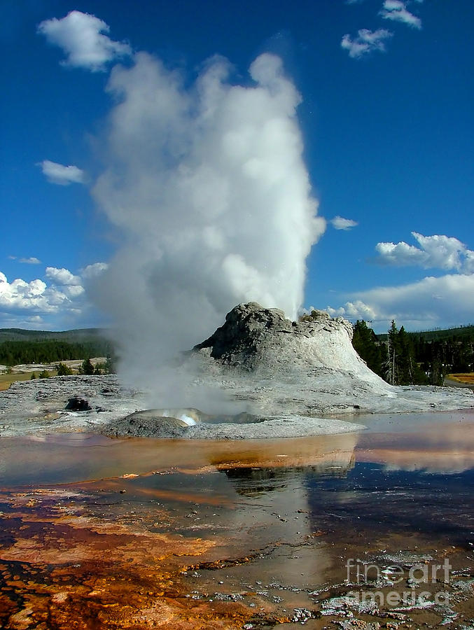 Yellowstone National Park Photograph - Castle Geyser Puttin by Katie LaSalle-Lowery