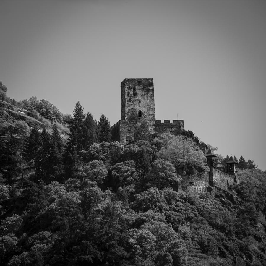 Castle Gutenfels B W Squared Photograph by Teresa Mucha