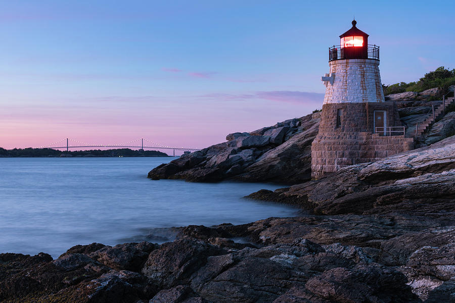 Castle Hill Light at Dusk, Newport, Rhode Island Photograph by Dawna Moore Photography