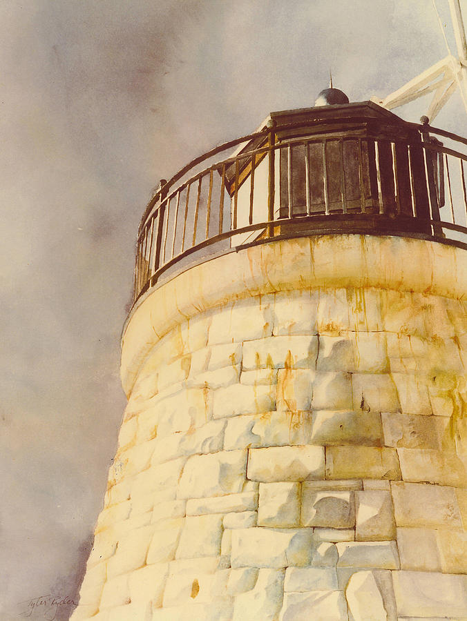 Lighthouse Painting - Castle Hill Light by Tyler Ryder