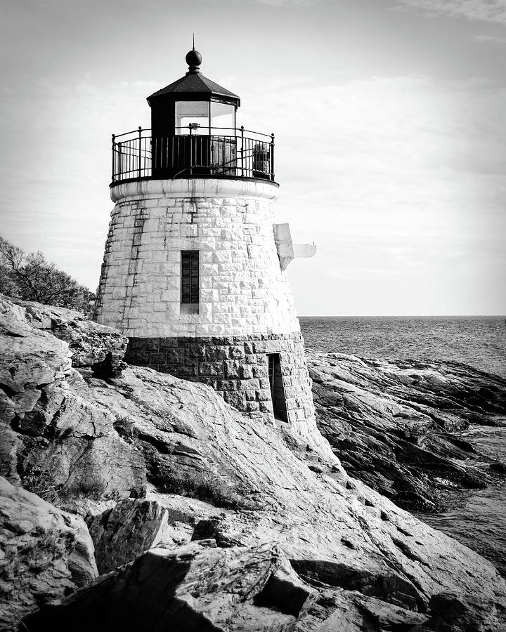 Castle Hill Lighthouse In Black And White Photograph By Kadwell Enz