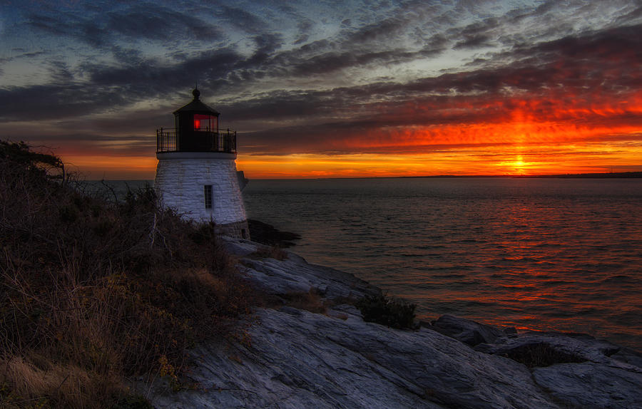 Castle Hill Lighthouse Sunset Photograph by John Vose
