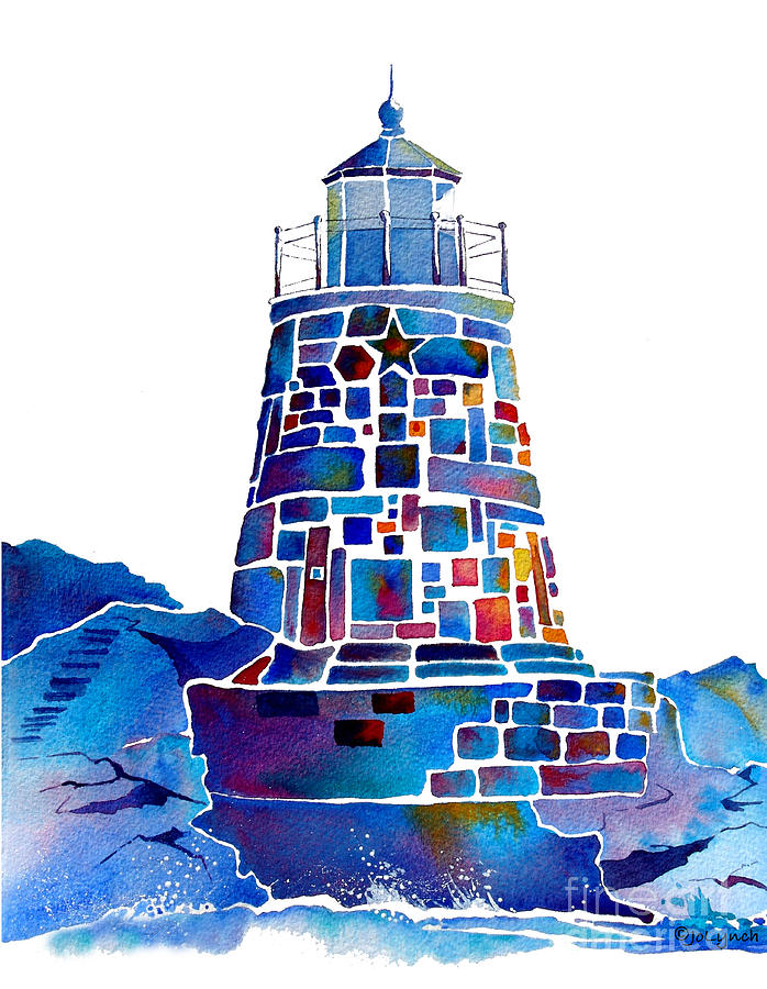 Castle Hill Newport Lighthouse Painting by Jo Lynch