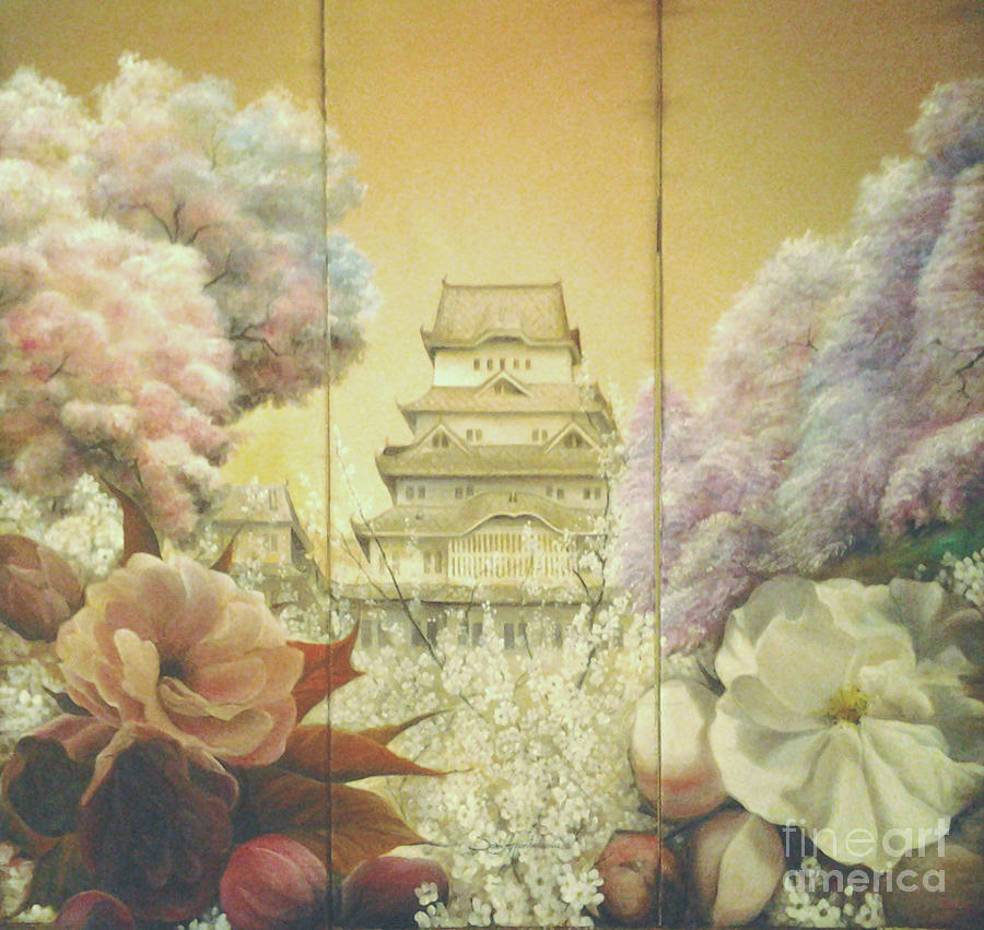 Castle Himeji - Sakura Painting by Sorin Apostolescu