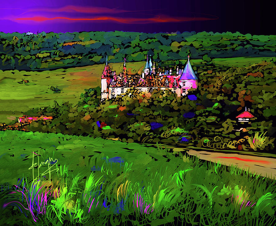 Castle  in Beaune,France Painting by DC Langer