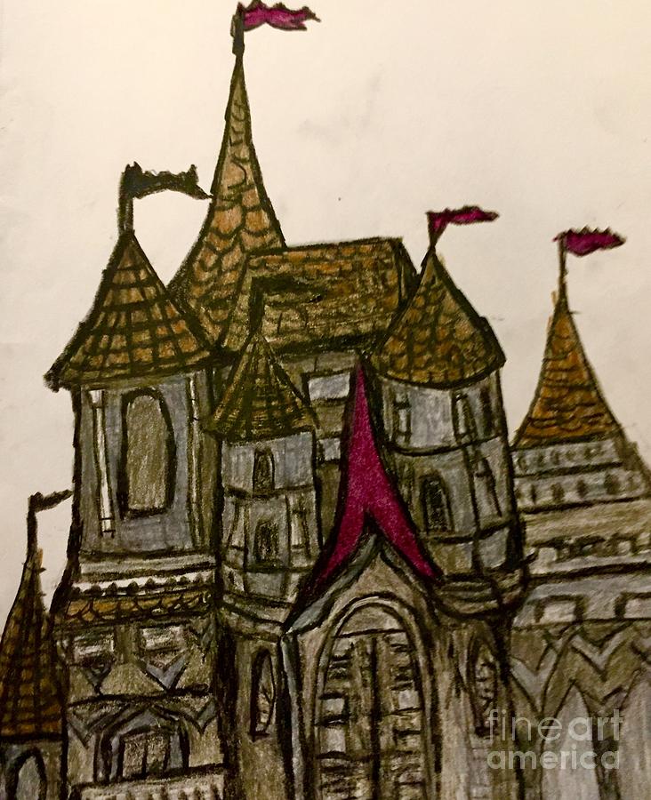 Vintage Castle In Scotland. Graphic Monochrome Landscape. Engraved Hand  Drawn Old Sketch. Fortress Or Tower. Stone Illustration 122648145 - Megapixl