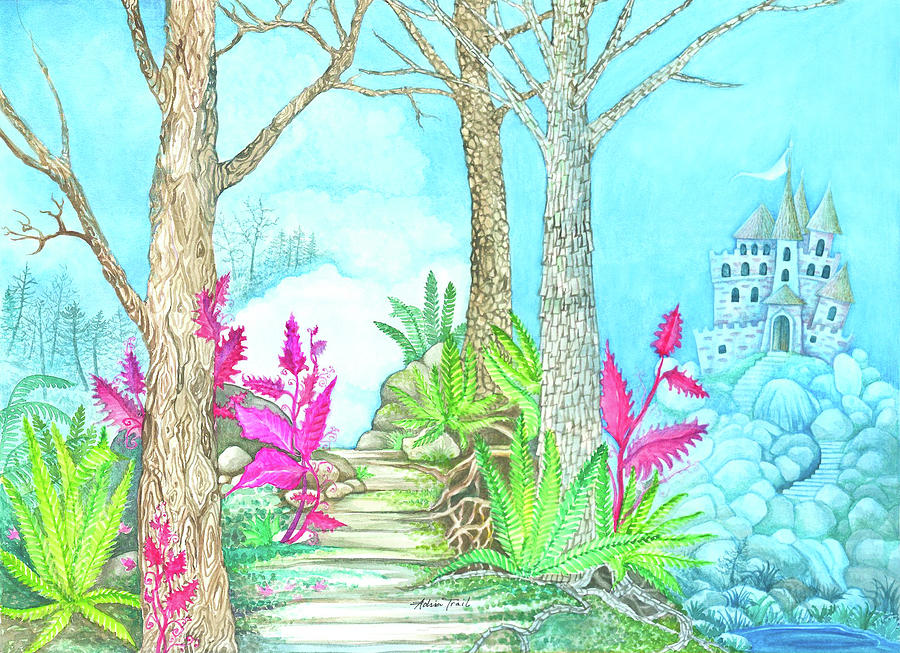 Castle in the Blue Painting by Adria Trail