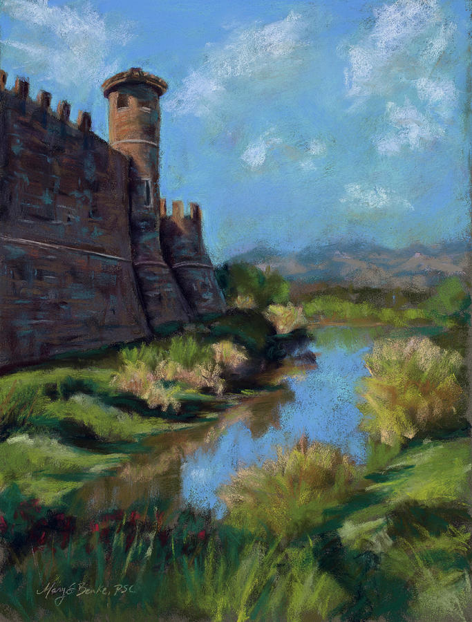 Castle in the Clouds Pastel by Mary Benke