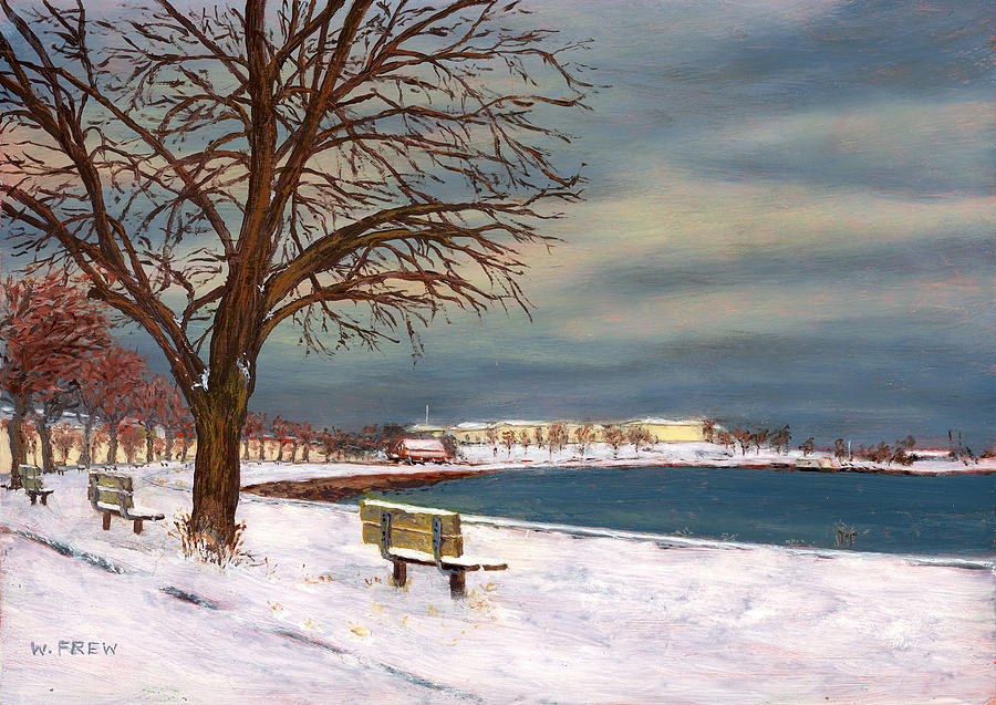 Castle Island - Winter Painting by William Frew