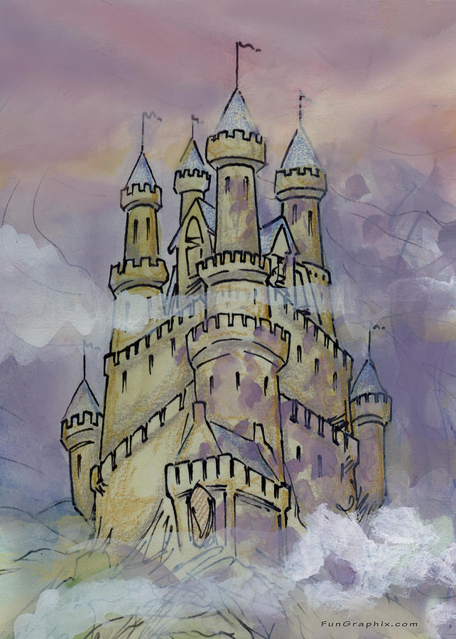 Castle Greeting Card by Kevin Middleton