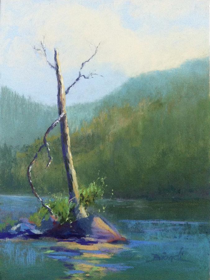Tree Painting - Castle Lake Snag by Janet Biondi Tree Painting - Castle Lake Snag by Janet Biondi