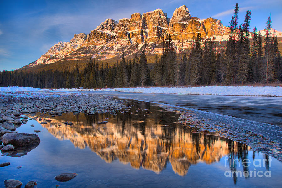 Castle Mountain Afternoon Reflections Photograph by Adam Jewell