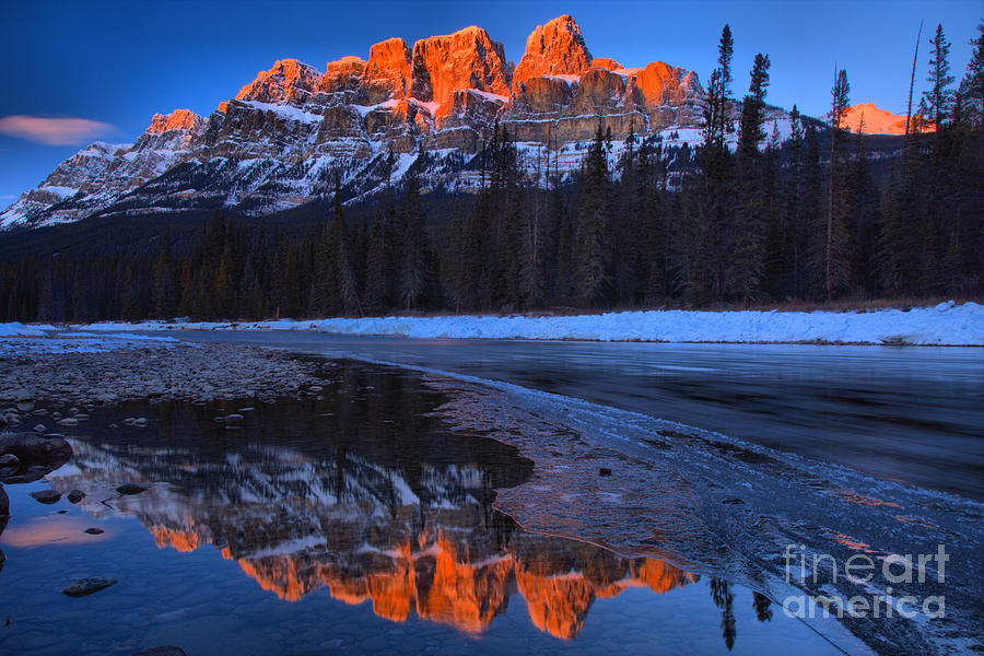 Castle Mountain Red Tips Photograph by Adam Jewell