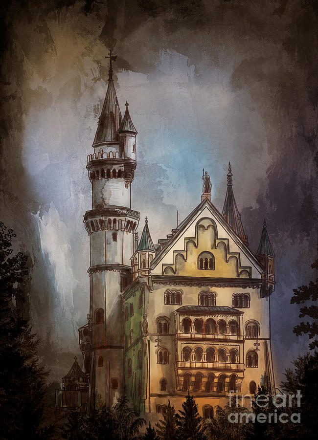 Castle Neuschwanstein Painting by Andrzej Szczerski