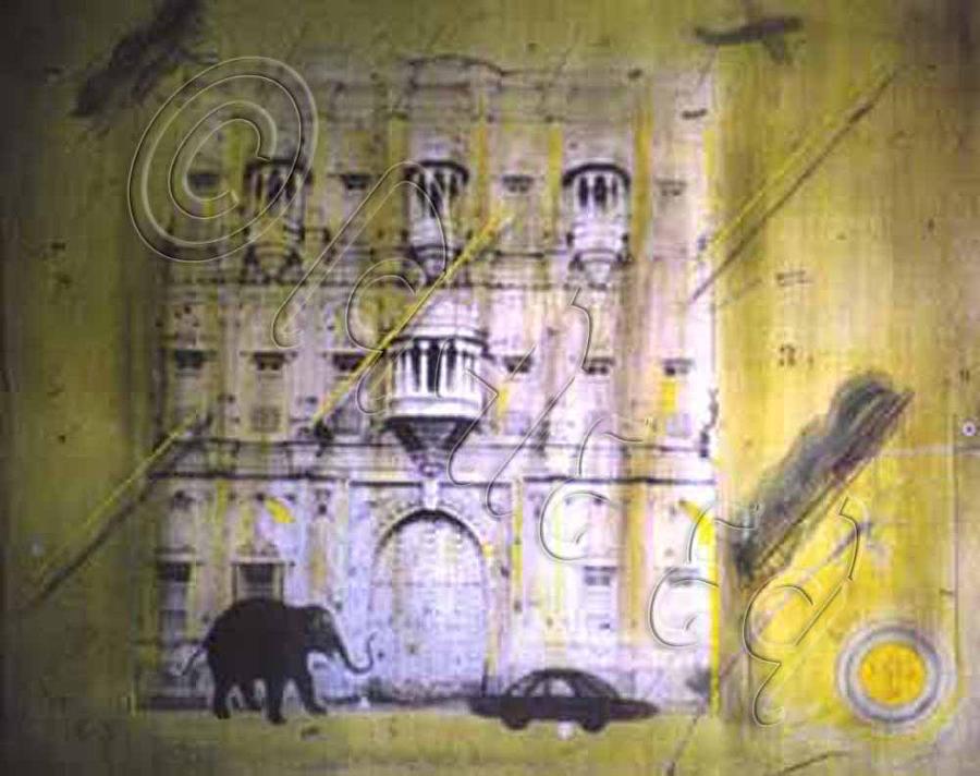 Spiritual Mixed Media - Castle Of The Pious by Vinod Dave