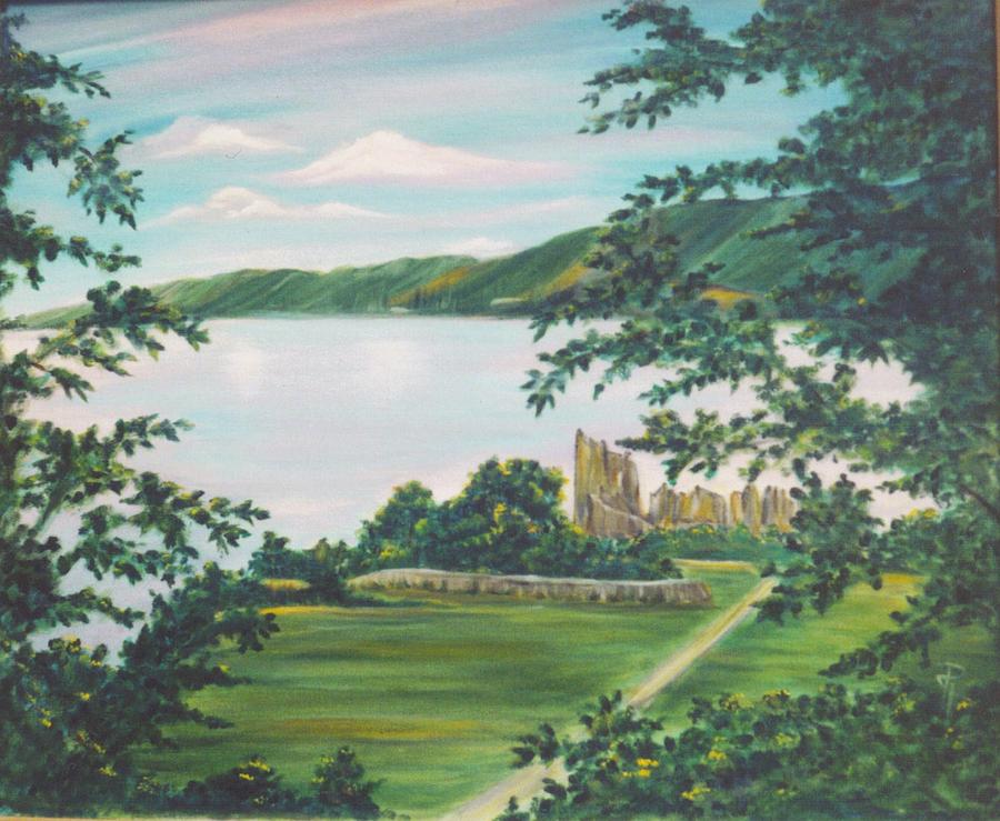 Castle Painting - Castle on Loch Ness by Dina Holland
