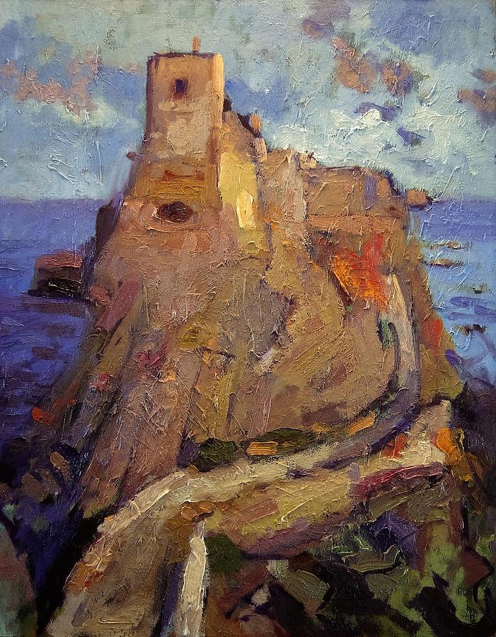 Castle on San Nicola Island Painting by R W Goetting