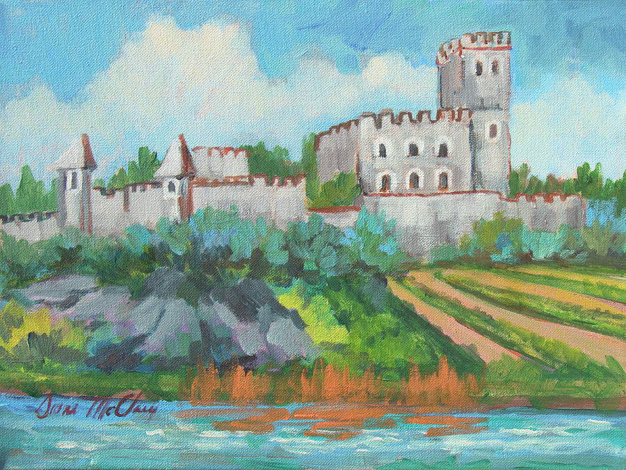 Castle on the Upper Rhine River Painting by Diane McClary