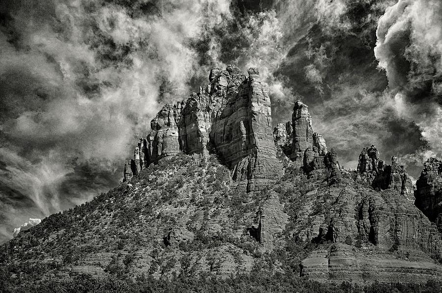 Castle Rock Arizona In Black And White Photograph by James DeFazio