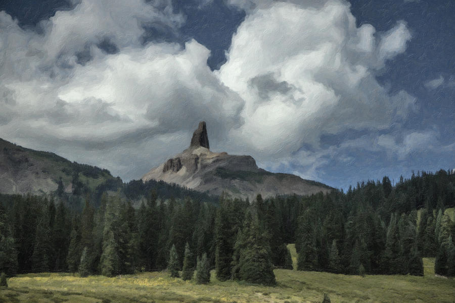 Rocky Movie Photograph - Chimney Rock in Paint by David Kehrli