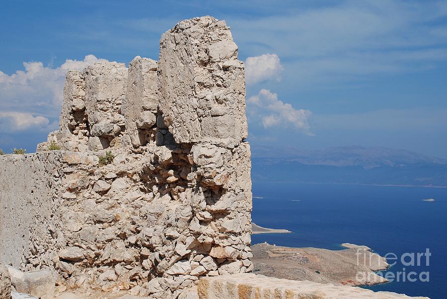 Castle ruins on Halki Photograph by David Fowler